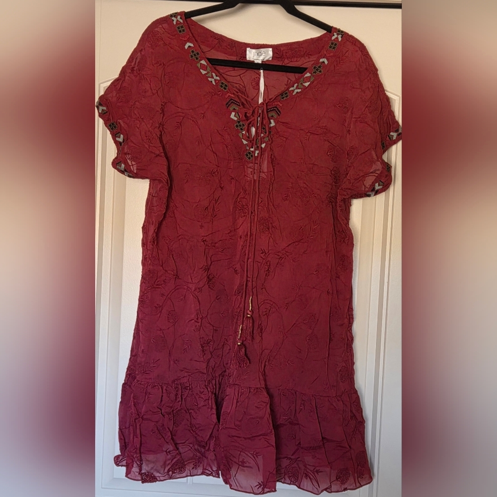 JADE by Johnny Was JAC Lace Up Mini Dress Size: XL